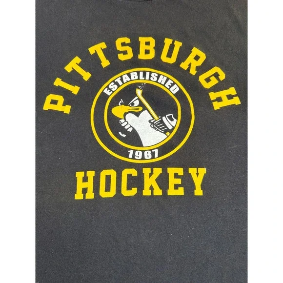 Mens Pittsburgh Hockey Established 1961 T‎ Shirt Black Zucker 16 Size L - Picture 4 of 8
